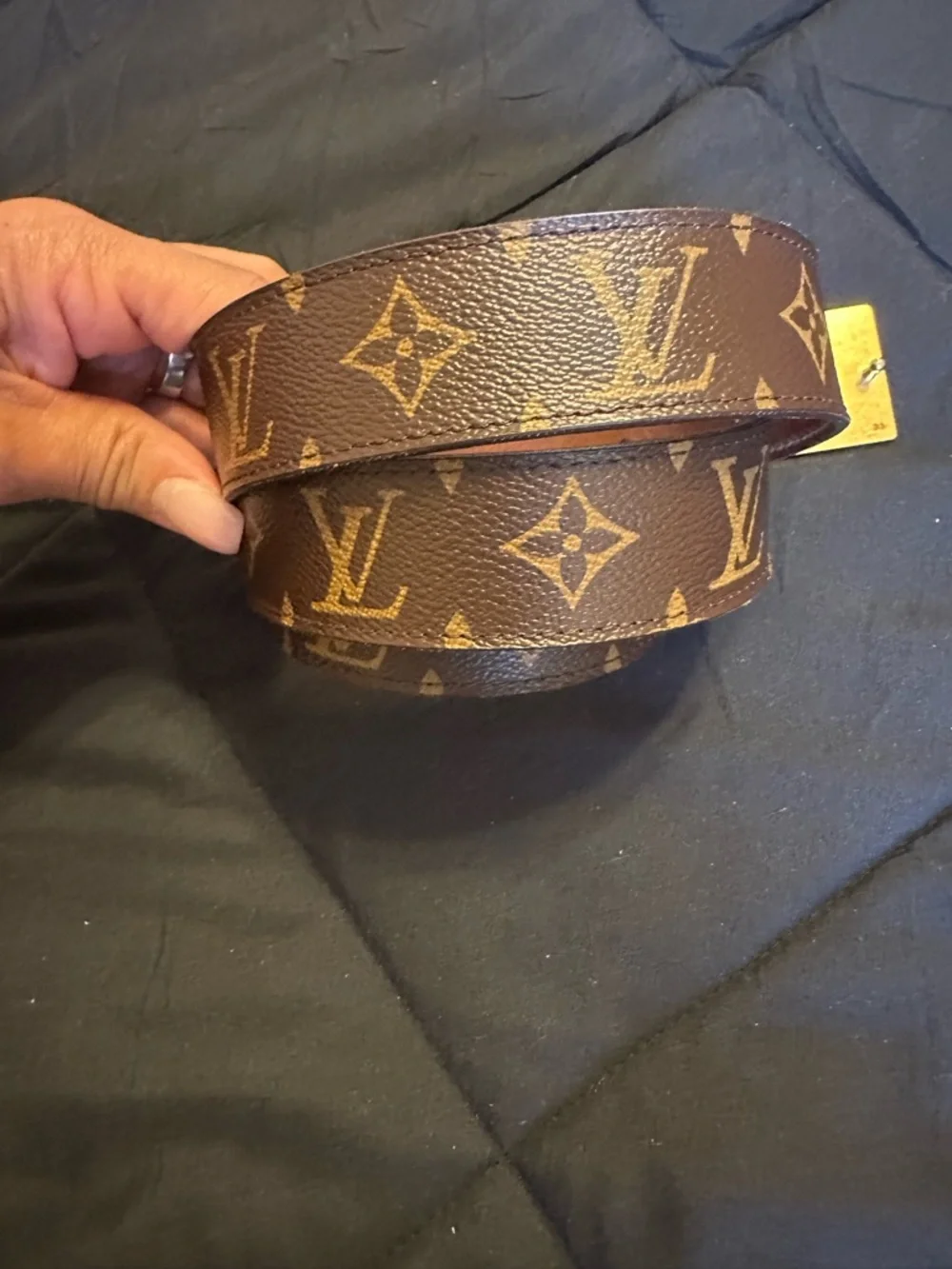 Louis Vuitton Brown Leather Belt Strap with Stamped Size. Authentic! - Picture 7 of 7